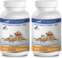 Soins pour chats sains Senior - Animaux de compagnie Ultra Vitamines - pour chiens et chats - Santé immunitaire - Soins des cheveux et du manteau - Supplément de calcium pour chats - 180 soins (2 bouteilles)