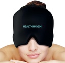 Casquette de soulagement des maux de tête migraine à 360°, chapeau Gel de refroidissement Enveloppe tête pour la migraine, tension, stress et gueule de bois, thérapie chaude et froide, chapeau de maux de tête apaisant