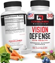 Suppléments santé oculaire pour les adultes - Soutient et protège la santé oculaire avec la vitamine A, la lutéine, la taurine, la racine curcuma, l'extrait de graines de raisin et la graine de chardon de lait - Vision Defense 60 Ct