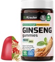 BIO KRAUTER Panax Ginseng Gummies - 1500 mg Résistance - 60 Compte - Supplément de ginseng rouge à croquer - Gummies de soutien immunitaire - Vegan, Pectine-Based, Non-OGM