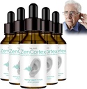 Soulagement de l'acouphène pour les oreilles sifflantes, les gouttes d'oreilles Zencortex Cortex, Zencortex pour l'acouphène, aide à la santé de l'ardre, favorise la clarté auditive, bouteille pour 30 jours (5 pack)