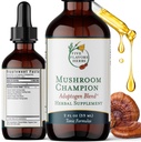 Teinture championne de champignons - Soutien métabolique, soutien immunitaire, soutien respiratoire, mélange adaptogène, formule tonique, Reishi, Maitake, supplément à base de plantes - 2 Fl Oz