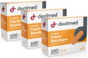 Bandes adhésives flexibles en tissu offert – 100 bandages de comptage (3 paquets) avec pad non-collant, sans latex, soin de la plaie pour trousse de premiers soins, 3" x 3/4"