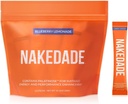 Lémonade de bleuets nakedade – Poudre de boisson sportive améliorée – Poudre d'électrolyte – Pas d'OGM ou d'édulcorants artificiels, sans gluten, sans soja, sans lait – 16 bâtons