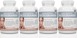 Nutrition à base de plantes Phytocéramides Riz à base de biotine Vitamine A C D et E, 4 flacons 40mg
