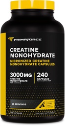 Primaforce Creatine Capsules monohydratées - 240 Capsules, 3000mg par portion, sans gluten et sans OGM
