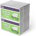 Essuie-lents, Wipe 'N Clear, 150 Comte, Pré-humidifié, sans écharpe, sans danger pour les lunettes, les lunettes de soleil, nettoyage doux, clair vision, emballé individuellement pour le voyage et la commodité, Fabriqué aux États-Unis