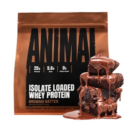 Poudre de protéines isolate de la lactosérum animal - Loaded for Pre & Post Workout Muscle Builder and Recovery with Digestive Enzymes for Men & Women - 25g de protéines, grand goût, faible sucre - Brownie Batter 2 lbs