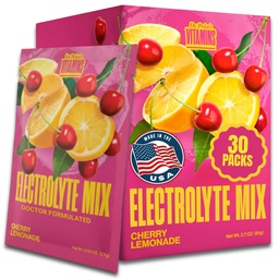 Dr. Price=S Mélange d'électrolytes= Poudre d'hydratation sans sucre avec 72 minéraux traces= Pas de sucre, poudres d'électrolytes à dissolution rapide=Limonade de cerise (30 paquets)