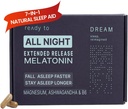 Dream Natural Sleep Aid for Adults – Supplément de sommeil avec libération dans le temps Melatonine, Magnésium, Ashwagandha, B6 & Camomile – Vitamines de sommeil non-habitantes – 60 capsules 11/30/25 Expiration