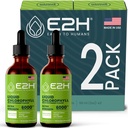 Gouttes liquides de chlorophylle E2H - Booster d'énergie naturelle, support du système immunitaire et désodorisant interne - Arôme de menthe poivrée - (2 bouteilles)
