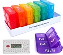 e-Pill 6 fois par jour x 7 jours Pill Weekly Organizer, Vitamine and Medicine Pill Box Rappel - avec 6 réveils (blanc)