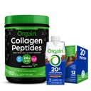 Poudre de protéines de collagène hydrolysée de l'herbe d'Orgain - Paléo & Keto Friendly, supplément acide amino, pâturage élevé et gazon de protéines propres de l'herbe de Fed Shake, chocolat crémeux fudge - repas de remplacement