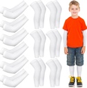Panitay 6 set Eczema bras et jambes manches égratignures élastiques bras manches de genou eczema couverture pour le soulagement des démangeaisons et la thérapie humide (Kid, blanc)