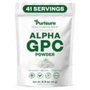 Purisure Alpha GPC Powder, 25 g, Supplément pur Alpha GPC Choline pour le cerveau et le focus, Suppléments CDP Choline pour la performance de mémoire et la concentration, Pas de remplissage, Non-OGM, Offre 41 services