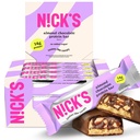 Nick's Protein Bars Chocolat à haute teneur en protéines à faible teneur en glucides Snacks kéto acceptés Pas de sucre ajouté (Multipack 12 barres x 50g) (12 Nombre (paquet de 1), chocolat amande)