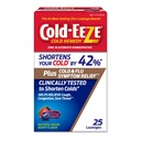 Cold-Eeze Plus Berry mélangé naturel Cold & Flu Zinc Lozenges, soulagement multisymptômes, remède homéopathique à froid, réduit la durée du rhume commun, Sambucus Nigra pour soulager les symptômes du rhume et de la grippe, 25 Ct