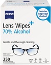 Essuie-glaces de nettoyage d'objectifs préhumidifiés ZEISS avec 70% d'alcool, 250 Nombre