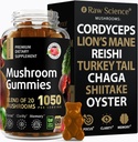 Gommies complexes de champignons avec la Manille des Lions, Suppléments Cerveau Nootropique pour la Mémoire et la Focus: La Manille des Lions, Cordyceps, Shiitake, Turkey Tail, Reishi, Chaga, Enoki, Supplément de champignons Oyster - 60 unités