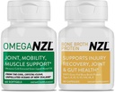 Omega-3 Natural Joint Relief Supplement Natural Muscle Support, Green-Liped Mussel Oil Joint Support, Pas d'Afteraste Poisson, 60 Softgels Plus une bouteille de protéine Bone Broth 30 Capsules