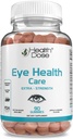 Soins de santé pour les yeux Dose santé Vitamines avec Lutéine Zeaxanthin Support Eye Strain, Yeux secs et Performance visuelle Apple & Orange Flavor 90 Gummies.