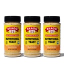 Bragg Assaisonnement des levures nutritionnelles – Fromage végétalien, sans gluten – Bonne source de protéines et de vitamines – Substitut de fromage parmesan savoureux – Non-OGM vérifié, 4,5 onces, 3-Pack