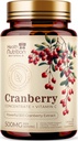 Pilules de canneberge Supplément 25,000mg - Extrait de poudre équivalent canneberge frais avec des vitamines C & E - Urinary Tract Health Support, Cran Berry Fruit, formule sans sucre, mis en bouteille aux États-Unis - 60 Capsules