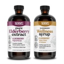 Norm's Farms Elderberry Extract & Wellness Sirup Bundle 2 PK - Immune Support Sirup Elderberry pour enfants et adultes - Fabriqué aux États-Unis, Pure, Potent, Ingrédients naturels, Vegan, Sans gluten, Non-OGM - 8 Oz