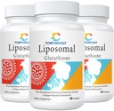 Glutathion liposomique Softgels, Absorption améliorée - Livraison liposomique, Forme active L-Glutathion, Cellulaire, Fonction immunitaire et Détox hépatique, Riche en formule antioxydante, Sans gluten, 180 Softgels