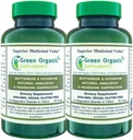 Suppléments bio verts Butterbur, Feverfew, analgésique, analgésique, et suppresseur de maux de tête, 90 VCaps, haute absorption, non OGM, sans gluten (paquet de 2)