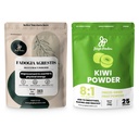 Poudres de jungle Santé des hommes: 5 oz Fadogia Agresti Extract & 5 oz Fruit Kiwi séché en poudre - Fadogia nigériane pure pour la conduite traditionnelle et le soutien de la passion & Extrait Kiwi non sucré