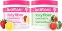 Belli Welli Daily Fiber Supplement Bundle - Lémonade aux fraises et pastèque - Collagène, probiotiques et électrolytes pour un bien-être équilibré - Saveurs rafraîchissantes, 32 portions Total