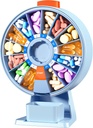 Organisateur de grande pilule Zoksi, boîte à pilules quotidienne pour 7 ou 14 jours, distributeur mural de pilules pour la médecine, vitamine ou suppléments, cas de pilule hebdomadaire avec bouton presse facile (bleu)