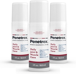 Thérapie des articulations et des muscles du Penetrex - Gel apaisant pour le dos, le cou, les mains, les pieds - Rubule du corps entier premium avec Arnica, Vitamine B6 & MSM - 3oz Roll On Gel (3-Pack)