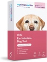 MySimplePetLab Kit de test d'infection à l'oreille des chiens, approuvé par le vétérinaire, détecte les levures et les bactéries, trousse de courrier, résultats rapides, utilisation facile à domicile pour les oreilles émaillées, démangeaisons, soutient la santé de l'oreille des chiens