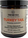 Turkey Tail Mushroom (Trametes versicolor) Corps de fructification – Laboratoire Vérifié 41,2% Beta-Glucans – Pièces entières adaptogènes pour le thé – Supports Immune, Gut & Digestive Health – Pot en verre ambre