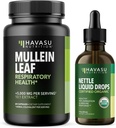 HAVASU NUTRITION Capsules de Mullein Leaf + gouttes de liquide Nettle Santé respiratoire