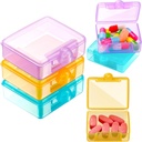 6 Packs Pocket Tiny Pill Case Single Daily Small Pill Container Travel Medicine Holder Cute Portable Personal Medicine Dispensers Organisateurs de suppléments de vitamines pour pilules de chasse(Orange/Purple/Green)