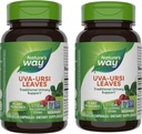 Nature's Way Uva Ursi Leaves, soutien urinaire traditionnel*, 1 110 mg par portion de 3 capsules, projet non-OGM vérifié, supplément alimentaire à base de plantes, 100 capsules végétales (paquetage May Vary) - 2 paquets