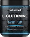 NatureBell L-Glutamine Poudre Gut Santé de 600 Grams, 5000mg Par portion, 100% Pure -Unlavored -Vegan Glutamine Poudre pour la récupération après l'entraînement, Immune Support -120 portions