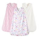 PHF 3 Pack Micro-Fleece Baby Sleep Sack 6-12 mois, douce couverture bébé wearable, 2-Way Zipper Sacs de couchage, Comfy Toddler sac de couchage pour les filles, taille moyenne, papillon