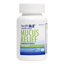HealthA2Z® Mucus Relief (en anglais seulement) Guaifenesin 400mg (en anglais seulement) Sortie immédiate Expectorant (en anglais seulement) Congestion thoracique et soulagement du mucus (en anglais seulement) 150 comprimés