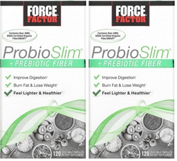 Facteur de force ProbioSlim + supplément de perte de poids de fibre prébiotique pour les femmes et les hommes, probiotique et prébiotique soutien de la santé digestive avec extrait de thé vert et fibre de musc de Psyllium, 120 capsules