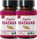 Shatavari 120 Comprimés d'asperges Racemosus (Shatavari) d'USDA certifié biologique d'appui aux femmes santé et système immunitaire de complément alimentaire 120tab - pack de 2