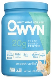 OWYN seulement ce dont vous avez besoin Protéines en poudre végétale, Vanille lisse, 1,05 lb