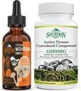 Hexose actif Composé cordépendant 1500 mg Supplément 90 Capsules Ensemble avec 2000mg Complexe de champignons liposomiques gouttes 30 portions