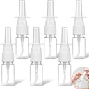 6 Pcs purs flacons de pulvérisation nasale, 10 ml de flacon de pulvérisation vide pulvérisateur rechargeable petit brouillard pulvérisateur avec tête de presse pulvérisateur en plastique récipient pour huiles essentielles, désinfectant de plaie