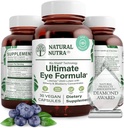 Natural Nutra Ultimate Eye Health Supplement - Bilberry & Blueberry Extract Blend pour le soutien de la vision de jour et de nuit, favorise la perception de couleur et la clarté des yeux - non-OGM, végétalien - 30 capsules (paquet de 3)