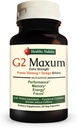 Habitudes santé G2 Maxum Extra Streng Panax Ginseng Plus Ginkgo Biloba mélangé pour soutenir l'énergie et la fonction cognitive 60 capsules de veg par bouteille