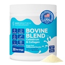 Bovin Colostrum & Collagène Poudre pour la santé de Gut, Immune Support, Supplément de croissance et de beauté des cheveux, Sans sucre – IgG, Probiotiques, Vitamine B12, C, D3 – Non aromatisé, 30 portions